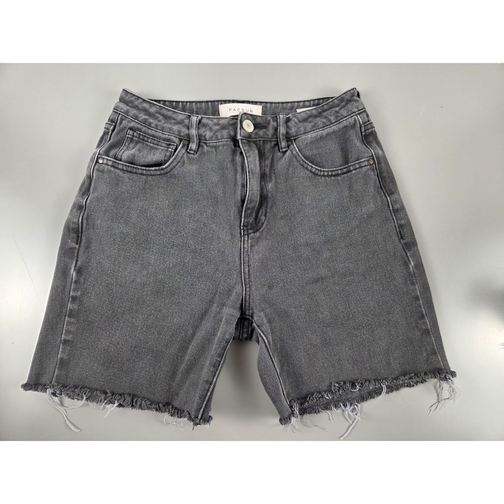Pacsun Mom Jean Cutoff Denim Sz 25 Black/Gray